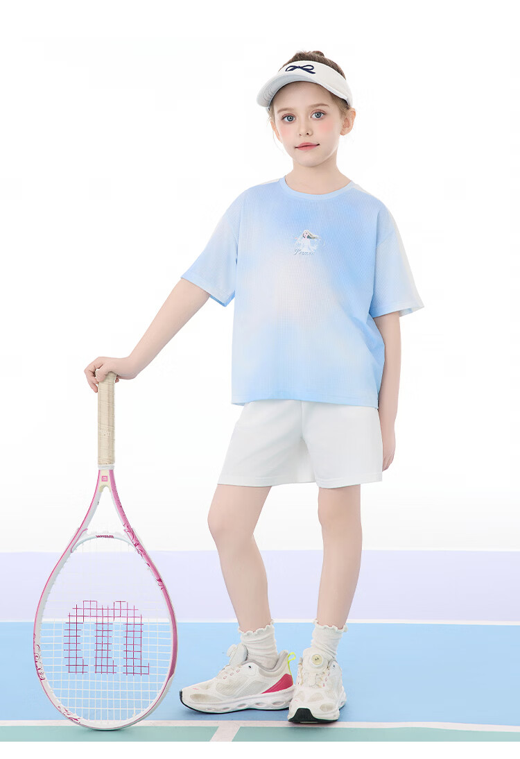 Disney Kids Summer Outfit 2026 New Outdoor Sports Casual Set Purple Tie-Dye Size 110 50