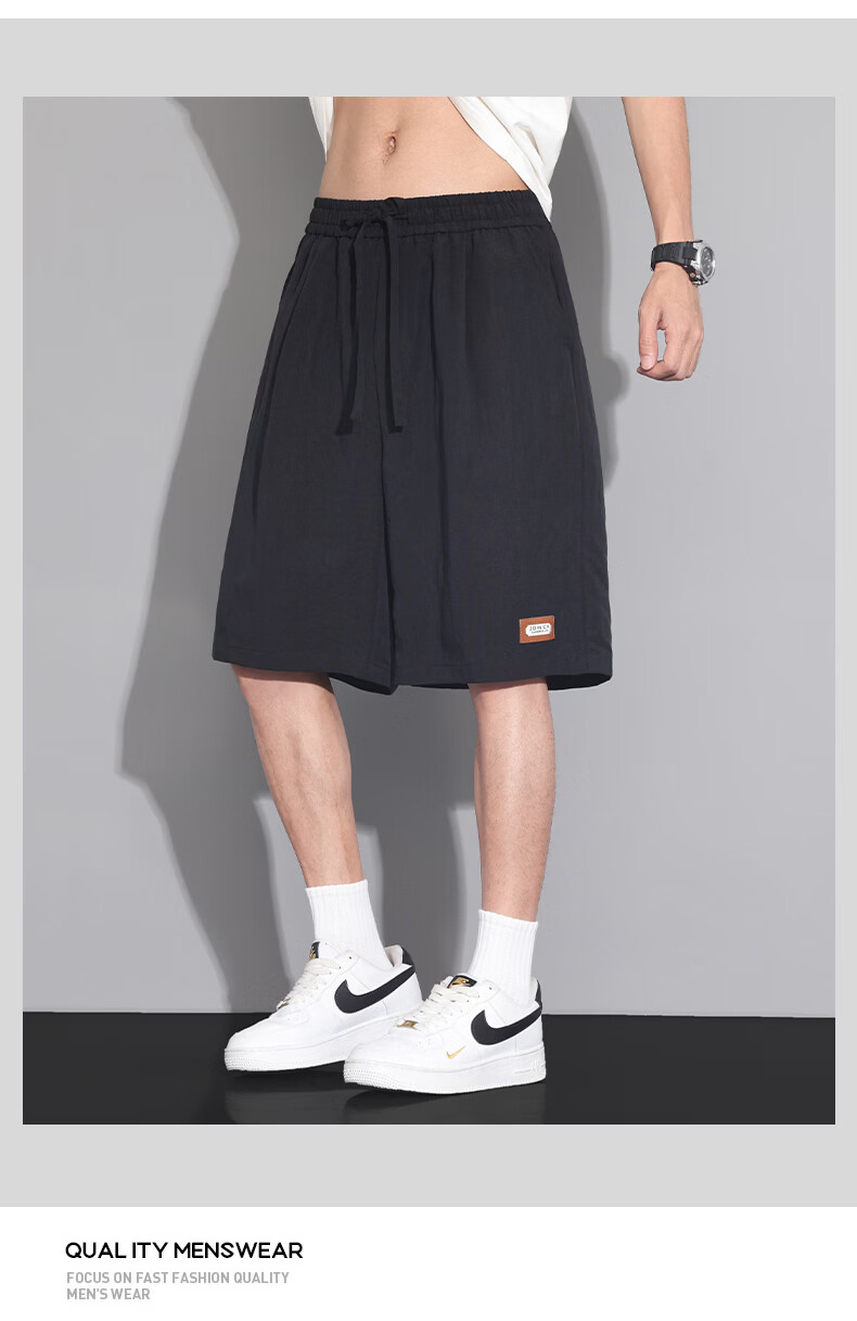 FARUISHI Men's Summer Thin High-End Linen Five-Point Straight-Leg Shorts Plus Size Casual Pants Card 6XL 26