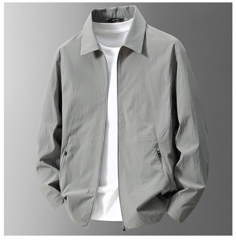 Luozi High-End Men's Sun Protection Jacket, Summer Ice Silk New Style Lightweight Casual Sun Protection Coat, Khaki Color, Size 170 21