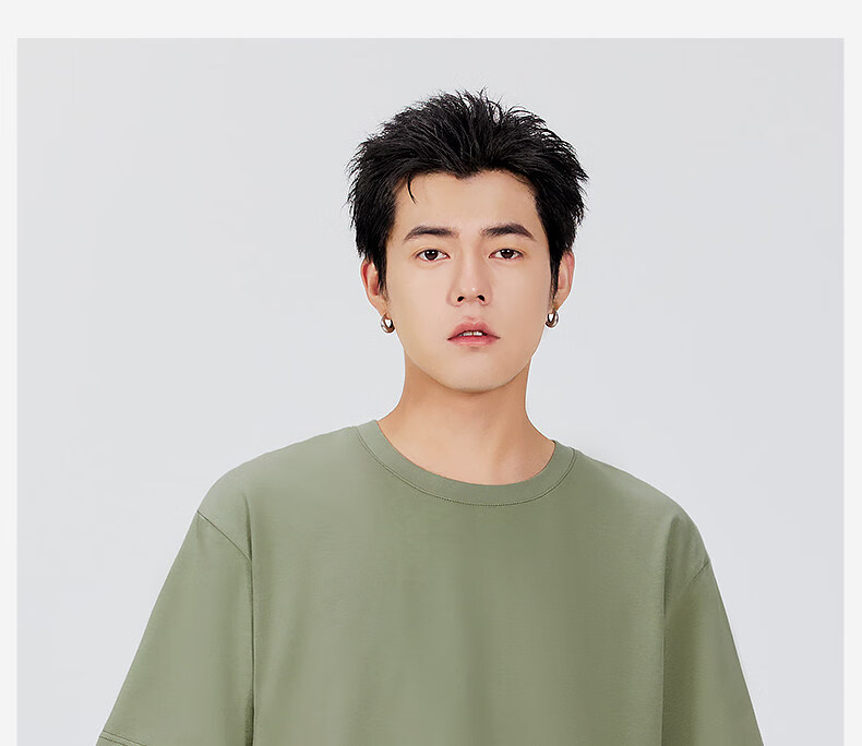 MINISO Pure Cotton Short Sleeve T-Shirt and Shorts Two-Piece Set for Men Summer Solid Color Loose Fit Half Sleeve and Five-Point Pants Full Outfit Z 27