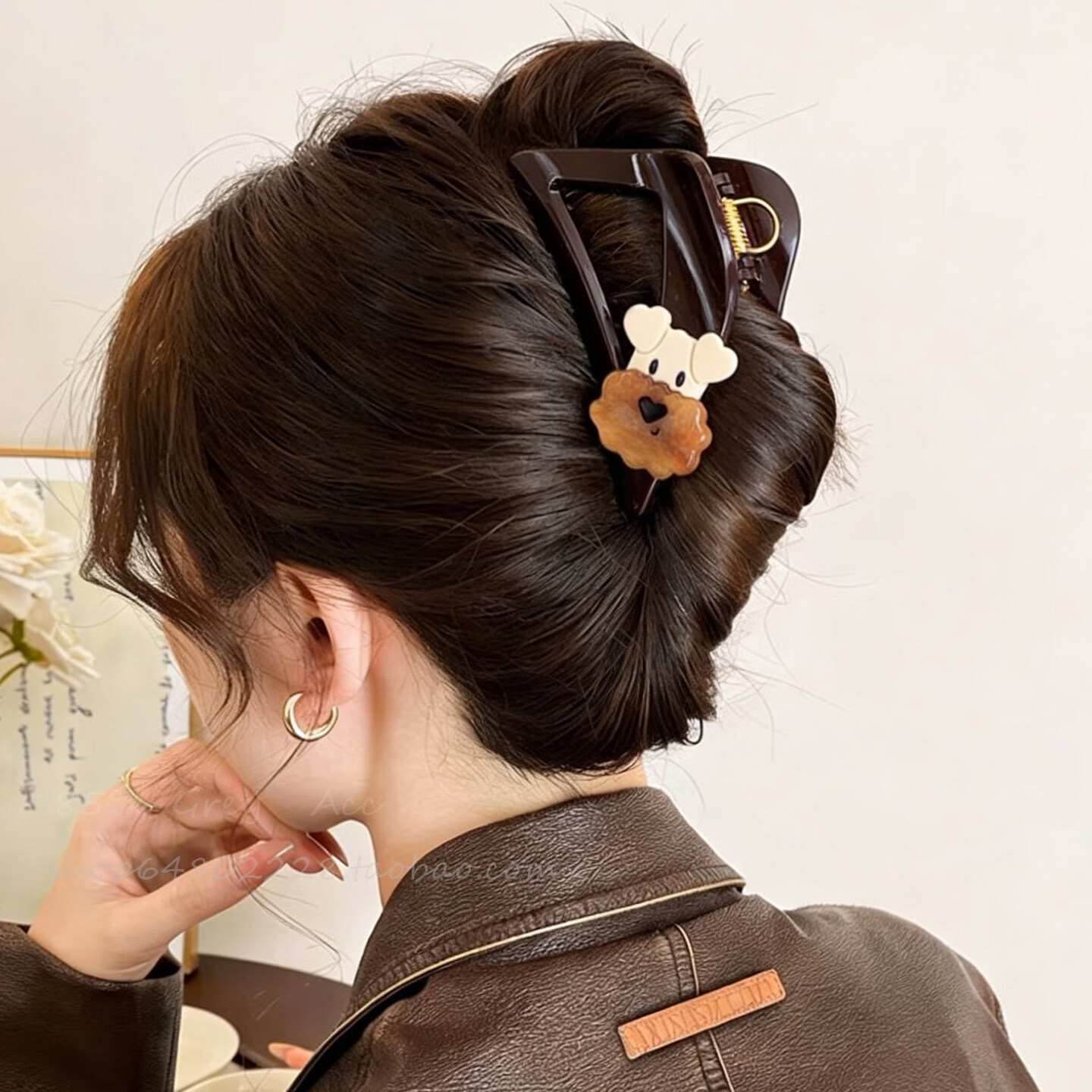 Ida Cartoon Dog Hair Claw Clip Large Size for Thick Hair 2026 New Premium Shark Clip for Back of Head 3