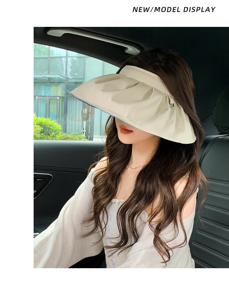 Jingtang Jingpin 2026 New Women's Sun Protection Hat Large Brim Headband Open Top Shell Hat UV Protection Foldable Sunshade Hat 18