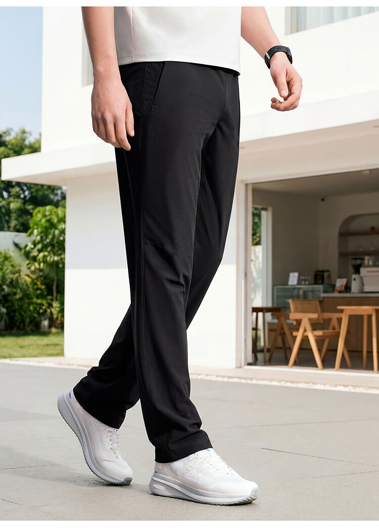 FILA Official Men's Knitted Long Pants 2026 Summer Tennis Sports Basic Sun Protection Straight-Leg Pants 6
