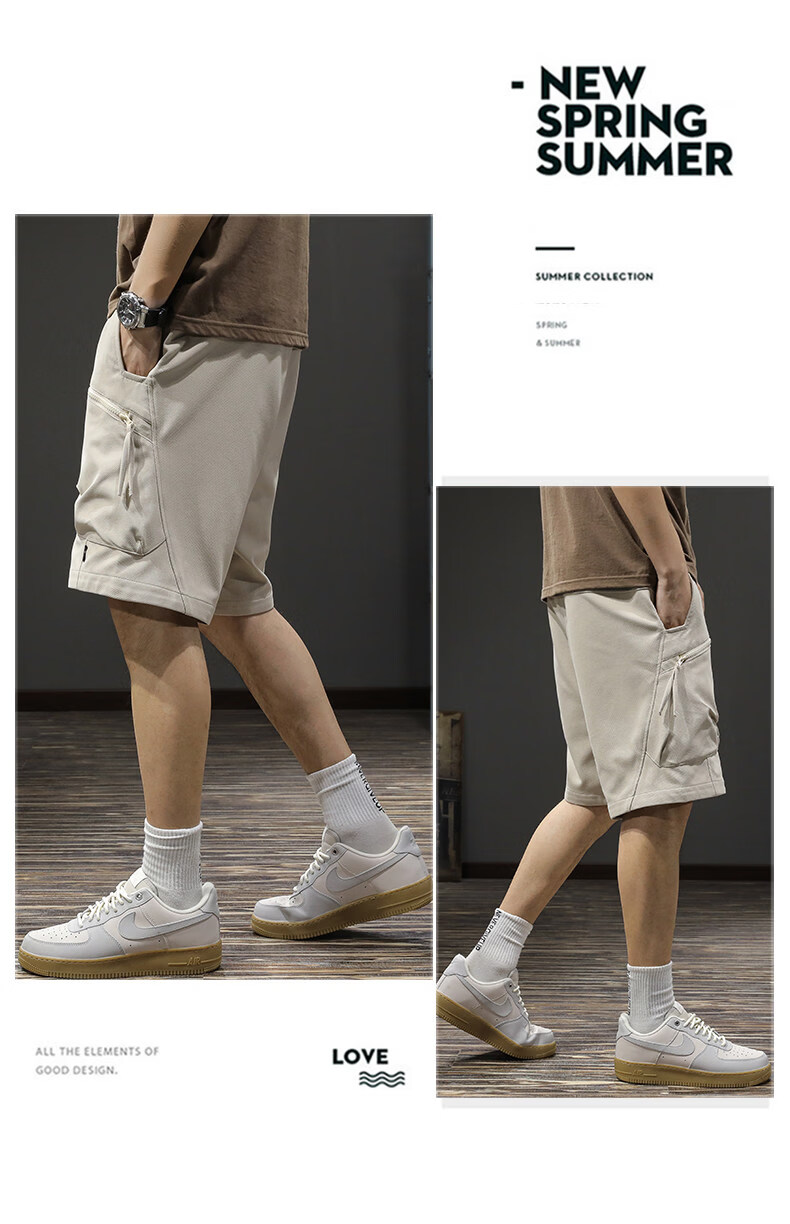 PLAYBOY Summer Lightweight Cooling Cargo Shorts Men New Ins Sports Casual Mid-Length Loose Trendy Brand 2026 Five-Point Shorts 6