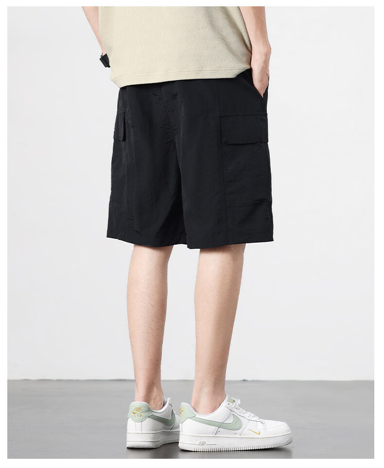 ROMON Men's American Style Summer Thin Ice Silk Quick-Dry Cargo Shorts Khaki XL 15