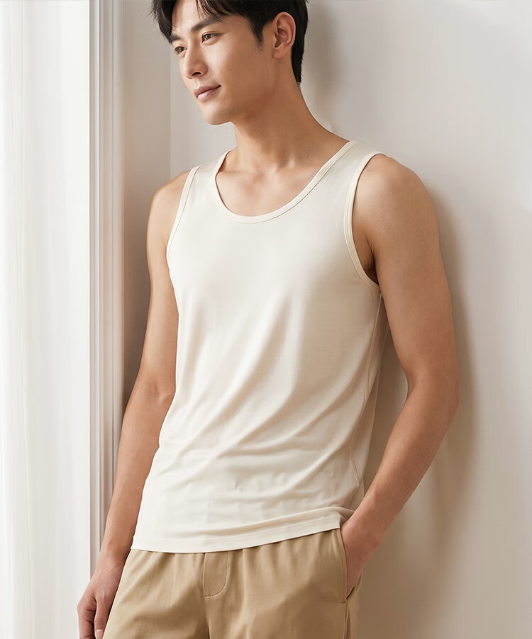 Hodohome Exclusive Edition Men's Silk Vest Thin Modal Round Neck Breathable Undershirt 180/105 15