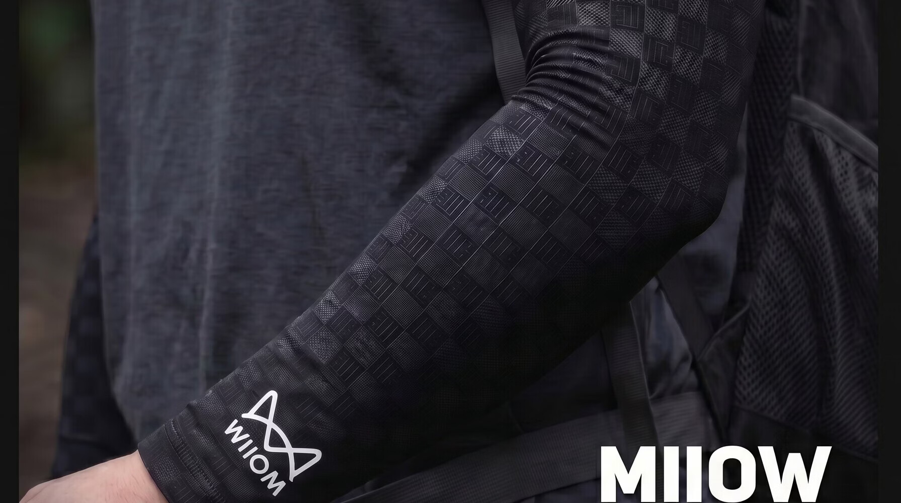 Miiow Men's UV Protection Arm Sleeves Ice Silk Cooling Breathable Anti-UV for Driving Fishing Women Outdoor Cycling - Dark Gray 2