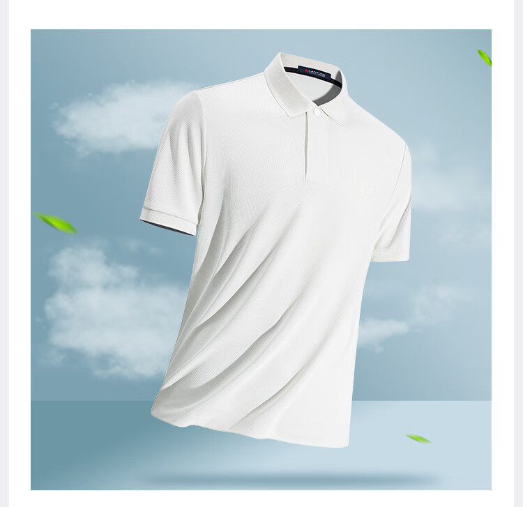 MONTAGUT Men's Short Sleeve Polo Shirt Summer Waffle Ice Silk Breathable T-Shirt Deep Space Black L/50 6