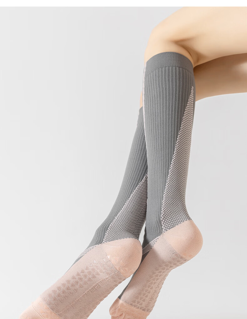 Free Style Professional Yoga Five-Toe Calf Compression Socks Outdoor Fitness Hiking Cycling Varicose Vein Anti-Slip Knee-High Socks 13