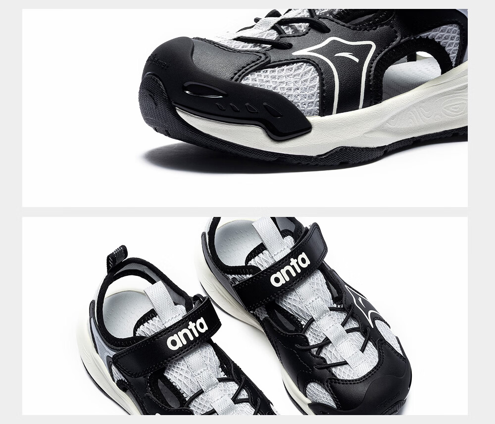 Anta Kids Boys Sandals 2026 Summer Outdoor Breathable Non-slip Closed-toe Beach Shoes A12629935 12