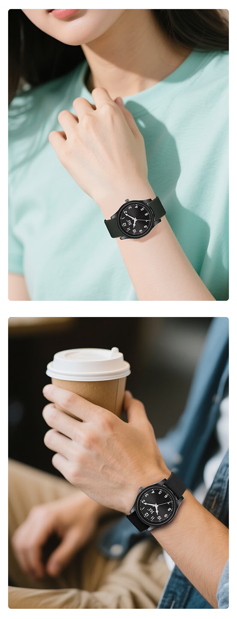 361° Retro Fashion Sports Style Chic Pointer Small Round Dial Youth Luminous Waterproof Quartz Watch for Middle and High School Students 6