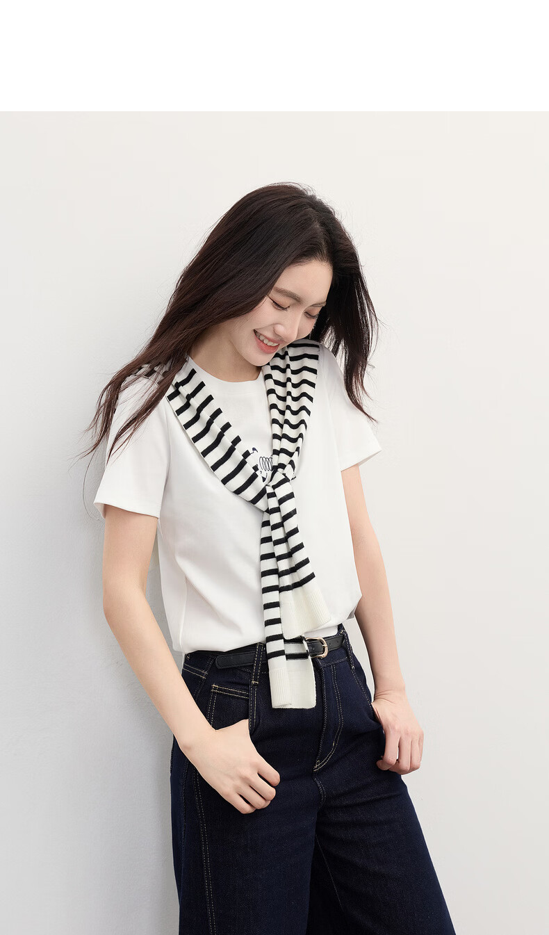 Sllsky 【Qiji Gallop】Printed Short Sleeve T-Shirt for Women, Drop Shoulder, Trendy Youthful Tee, Summer 2026 19