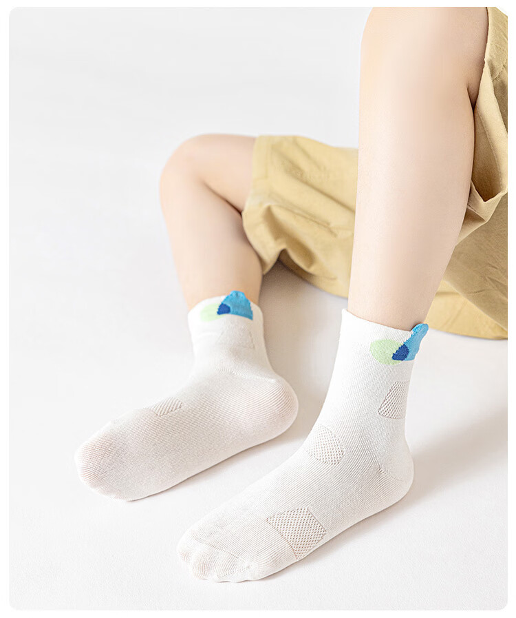 Little Pig Banner Class A Children's Socks Summer Thin Mesh Breathable Socks Boys Girls High Elastic Seamless Mid-calf Socks for Older Kids 7