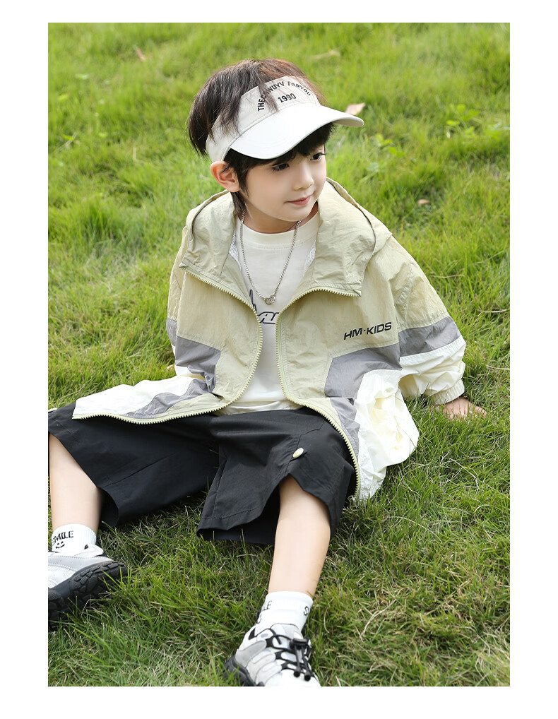 Little Elephant Hamm Boys' UV Protection Sun Jacket 2026 New Summer Thin Breathable Coat Green 140 cm 19