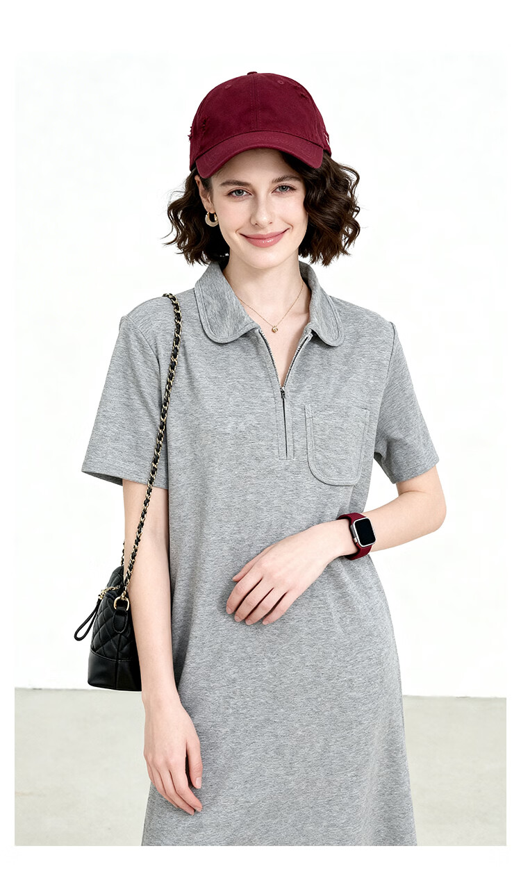 ENC Dress Polo Collar Casual Elegant Summer New Fashion Slimming Versatile Loose Straight Dress 16