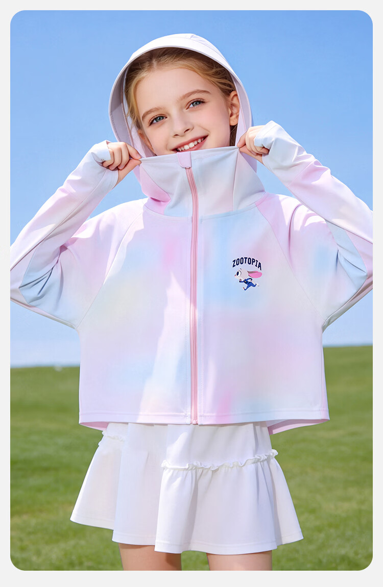 Disney Kids UPF50+ Sun Protection Jacket Girls Summer Hooded Breathable UV Protection Short Coat Colorful Size 130 8
