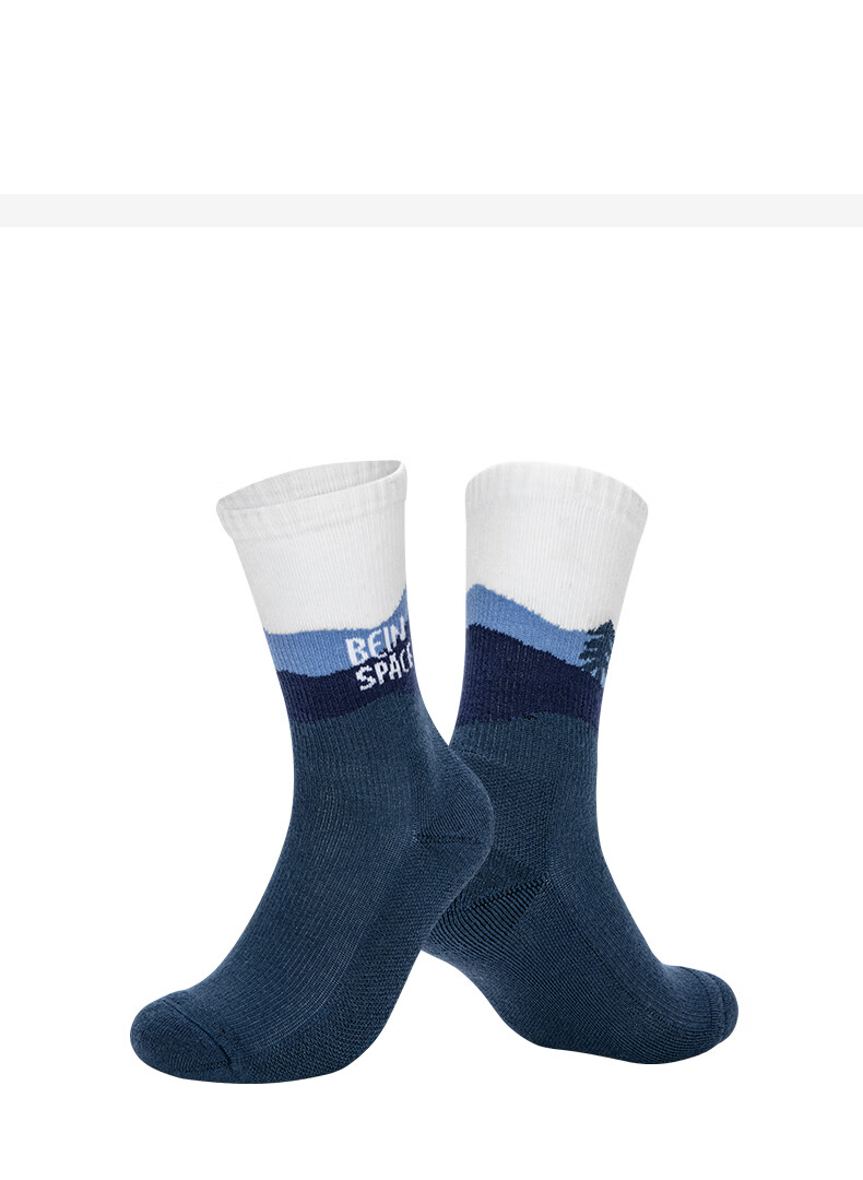 BEIN SPACE New Alpine Series Breathable Warmth Unisex Outdoor Wool Mid-Calf Sports Socks SK06 Starry Night Blue F 5