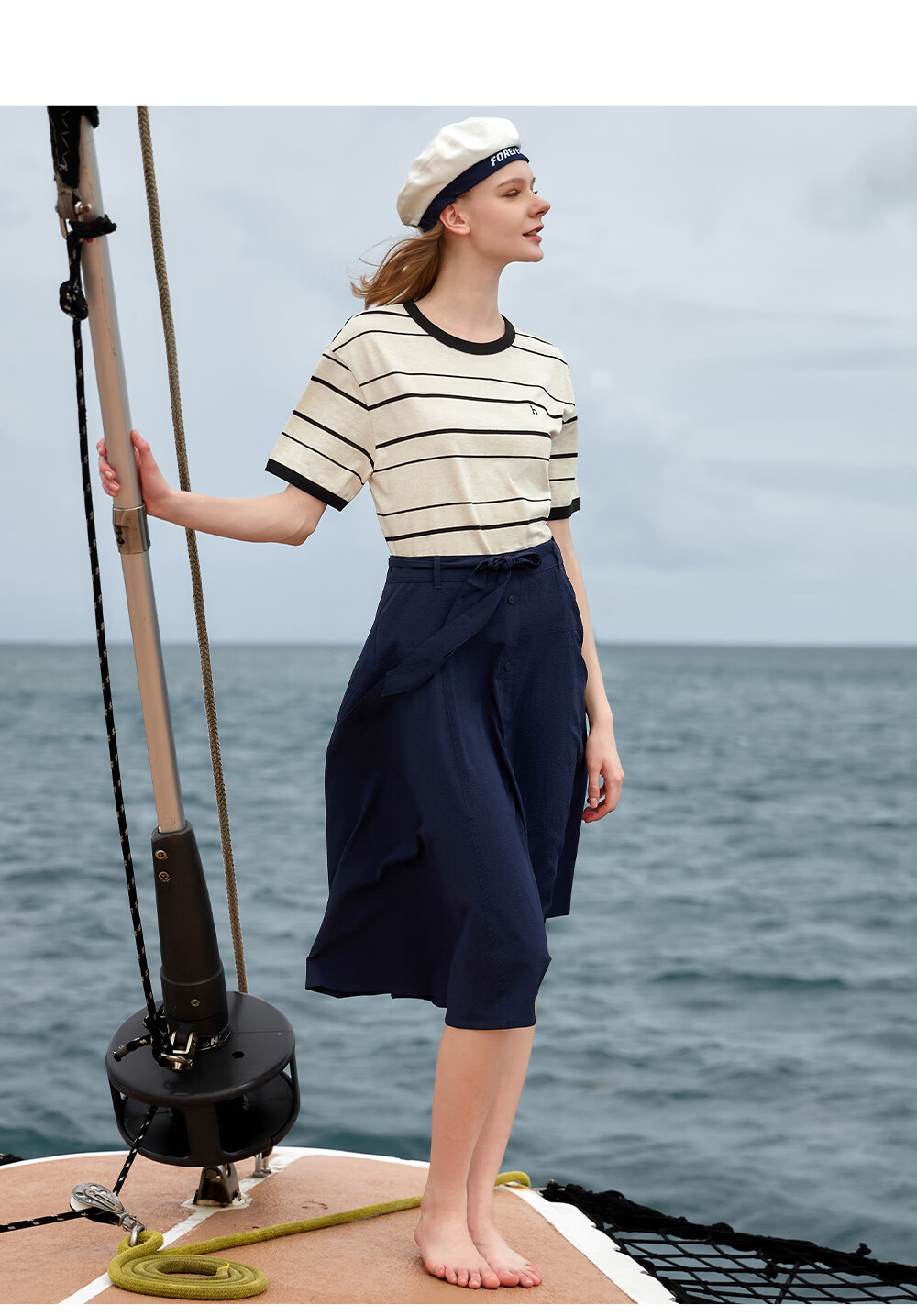 HAZZYS Women's Summer Striped Casual Loose T-Shirt ASTSE0CBE70 7