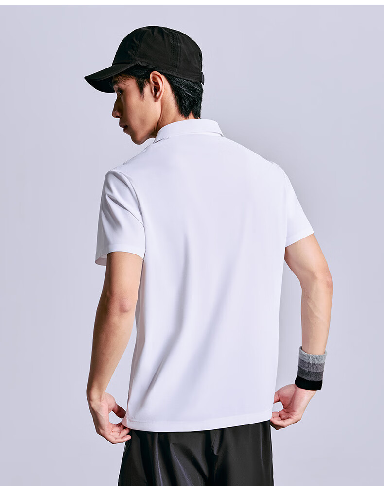 Seamless Cooling Polo T-Shirt Quick-Dry Short Sleeve Breathable Sun Protection Wrinkle-Resistant Sweat-Wicking Soft Skin-Friendly Couple Black L 16