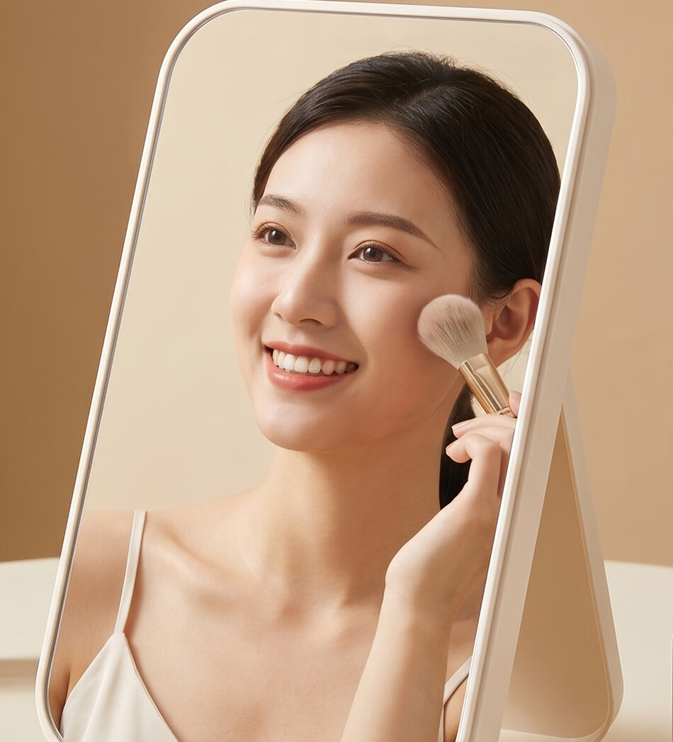 Jinsenquan Desktop Makeup Mirror Foldable Vanity Mirror Portable Small Mirror for Students Dormitory Travel Home Use 5