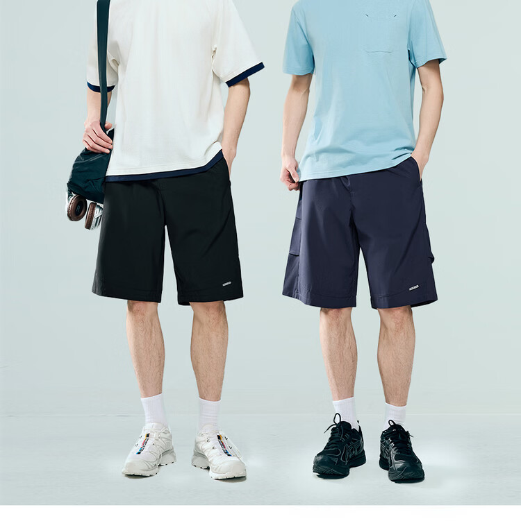 Giordano Men's Shorts 2026 Summer New Four-Way Stretch Pleated Elastic Waist Sports Pants 13106216 12