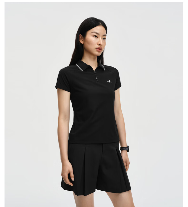 Biyinlefen [Sun Protection Quick-Dry Fabric] 2026 Spring Summer New Women's Casual Commuter Outdoor Polo Shirt with Turn-Down Collar and Short Sleeves 11