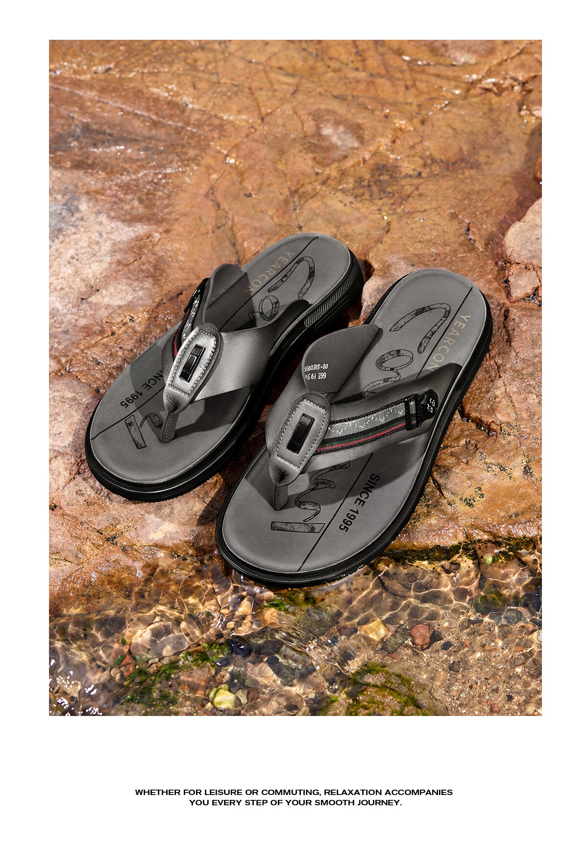 Eierkang Men's Fashion Casual Flip Flop Sandals 96295W Black Size 42 11