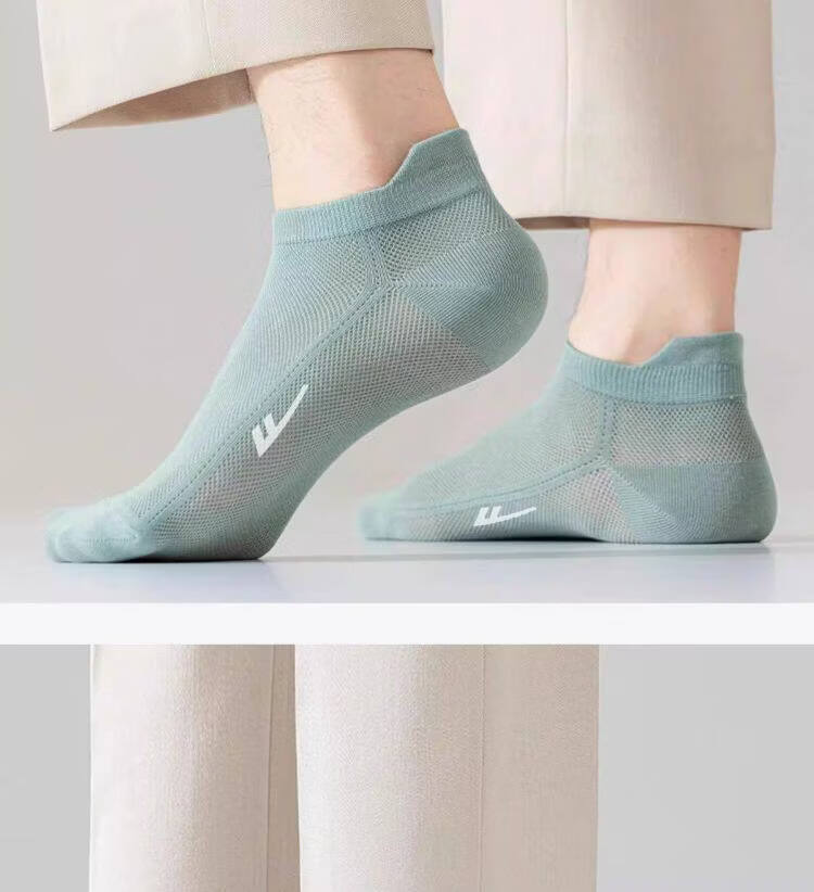 Warrior Men's Socks, Thin And Breathable for All Seasons, Odor-Resistant Mesh Short Socks, Xinjiang Cotton, 7A Grade Antibacterial And Sweat-Absorbing Short Sports Socks 22