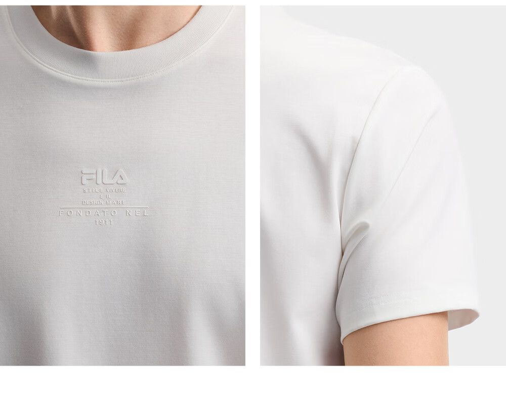 FILA Official Men's Knitted Short Sleeve Shirt 2026 Summer New Simple Casual Basic Versatile T-Shirt 14