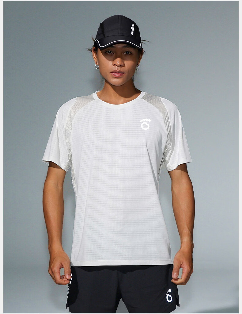 Macondo Night Running Short Sleeve T-Shirt Marathon Sports Running Moisture-Wicking Quick-Dry Short Tee Unisex Champagne White Women 2XL 11