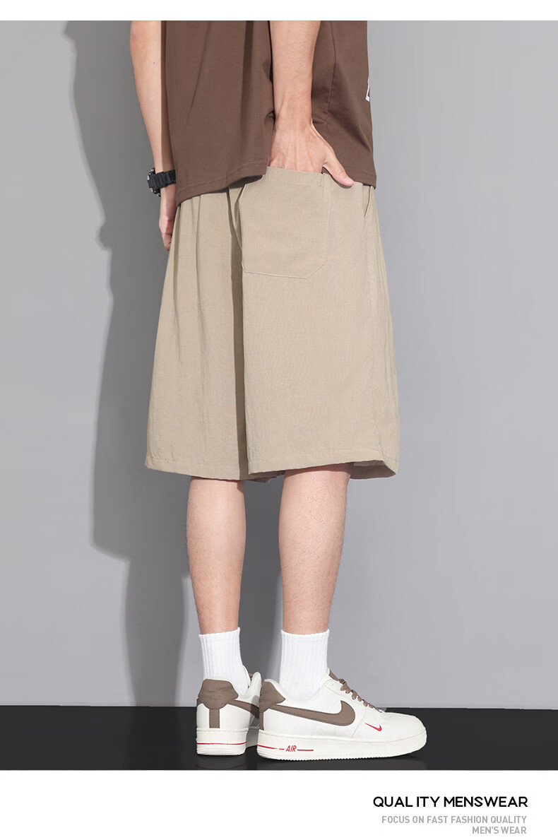 FARUISHI Men's Summer Thin High-End Linen Five-Point Straight-Leg Shorts Plus Size Casual Pants Card 6XL 24