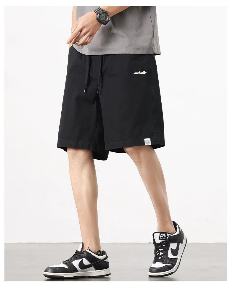 ROMON Men's Cotton Work Shorts Summer 2026 New Loose Straight Casual Mid-Length American Style Thin Five-Point Pants 15