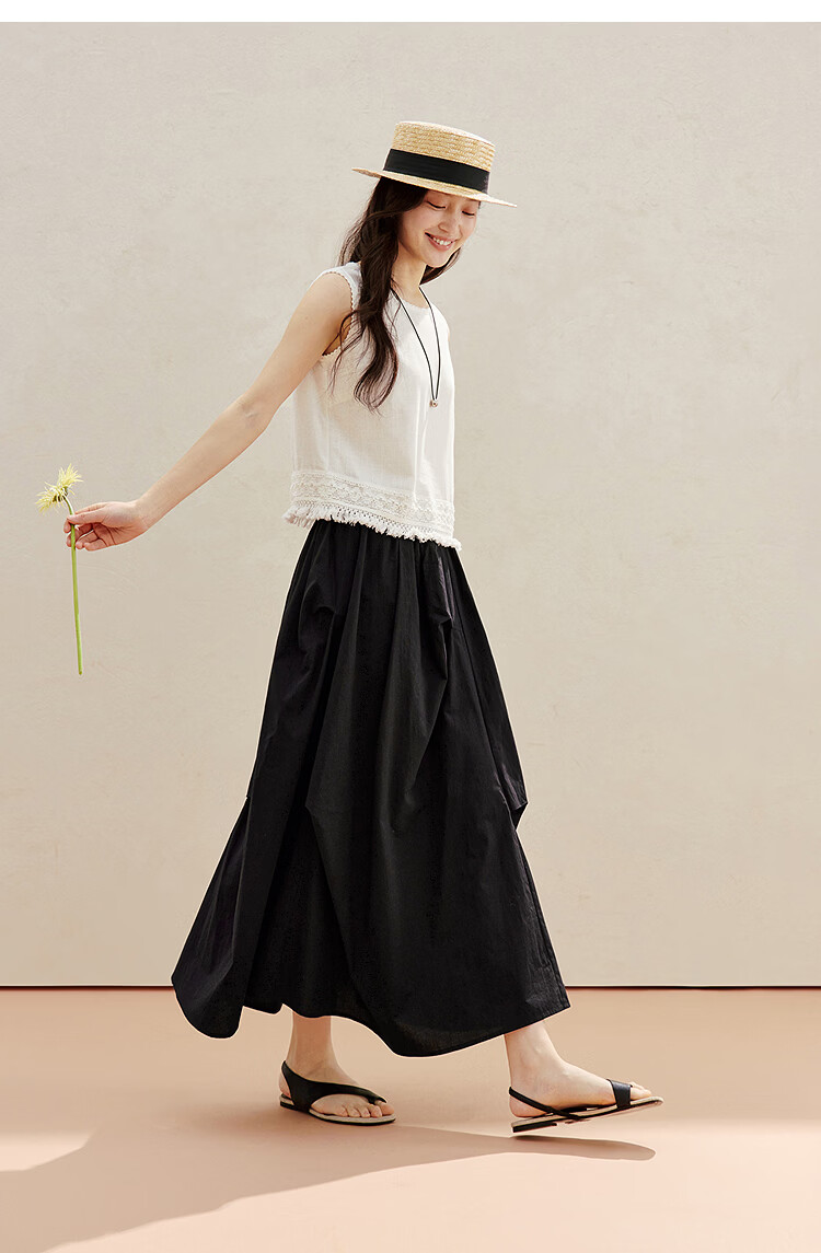 INMAN INMAN Fashion-Forward Blue And White Porcelain Klein Blue Irregular Midi Skirt, Summer 2026 Long Skirt, Klein Blue XL 16