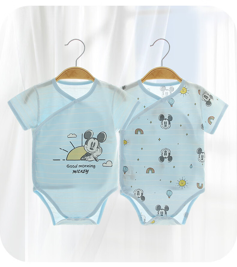 Disney Baby Summer Thin Bodysuit Newborn Short Sleeve Cotton Romper Unisex Infant Crawling Suit 18