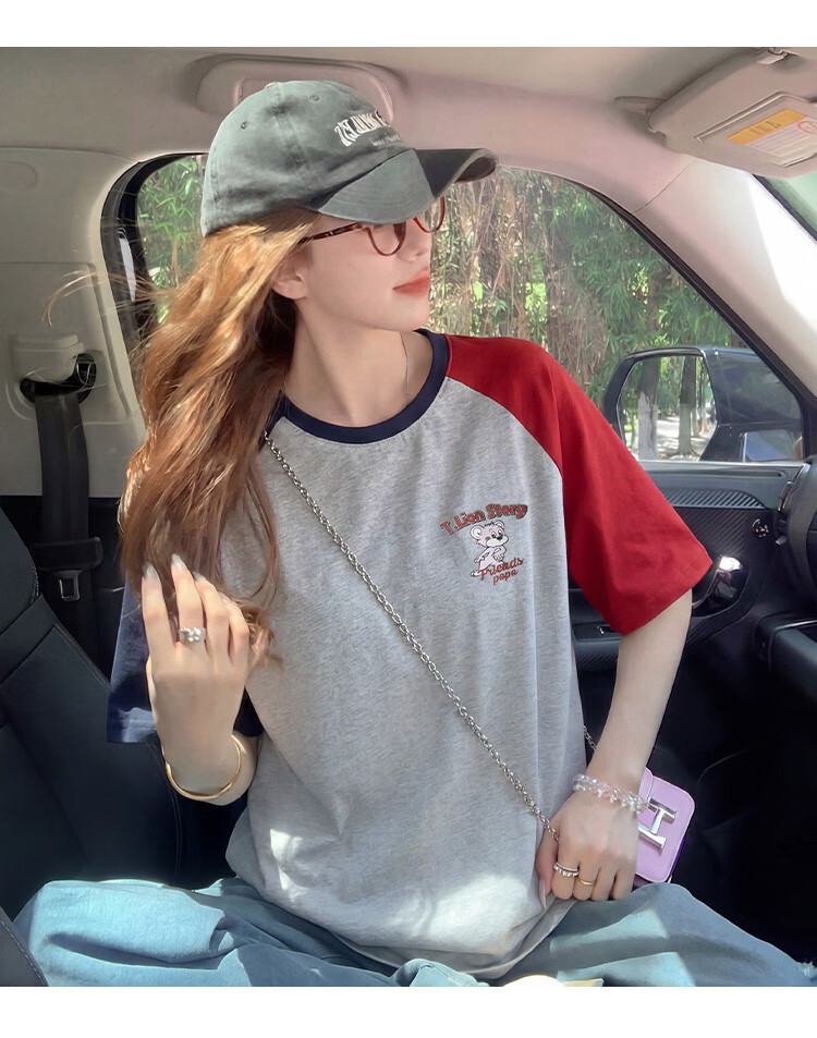 TonLion 2026 Summer New Women's Short Sleeve Raglan Sleeve Fashion Loose Casual T-Shirt 9