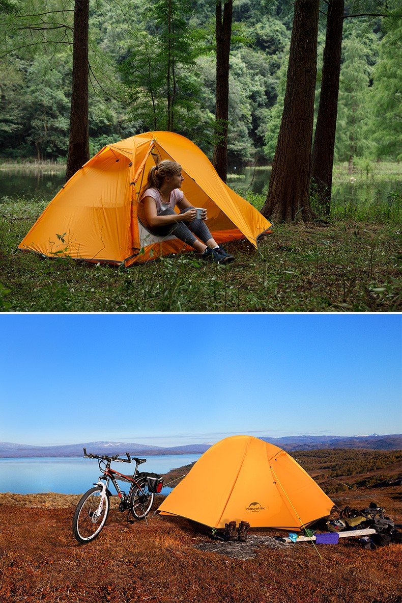 naturehike超輕戶外單人騎行鋁杆帳篷硅膠面料防水防風防雨露營專業