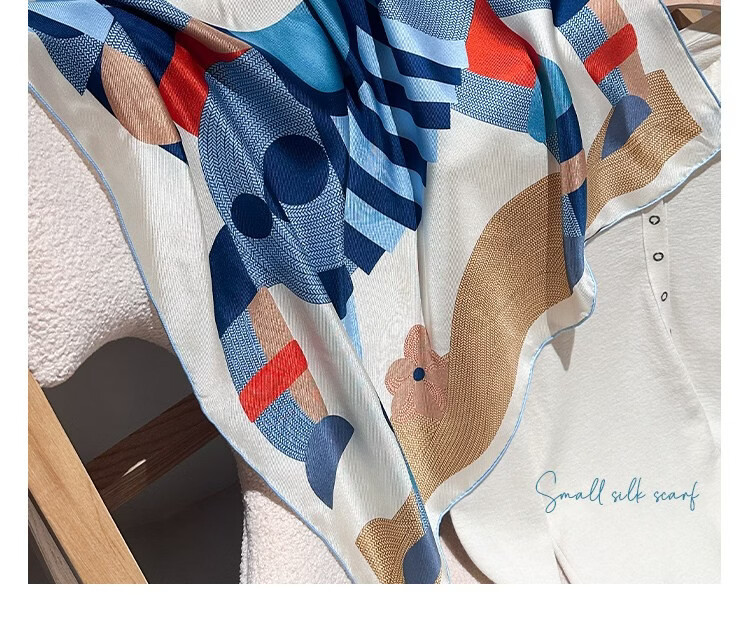 Lagur Qingfeng Zilai - Artistic War Horse Double-Sided Twill Satin 100% Mulberry Silk Square Scarf for Women Artistic War Horse 21