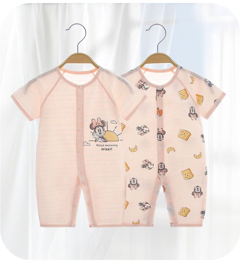 Disney 2-Piece Baby Summer Thin Newborn Romper Set A-Class Cotton Unisex Infant Crawling Pajamas 19
