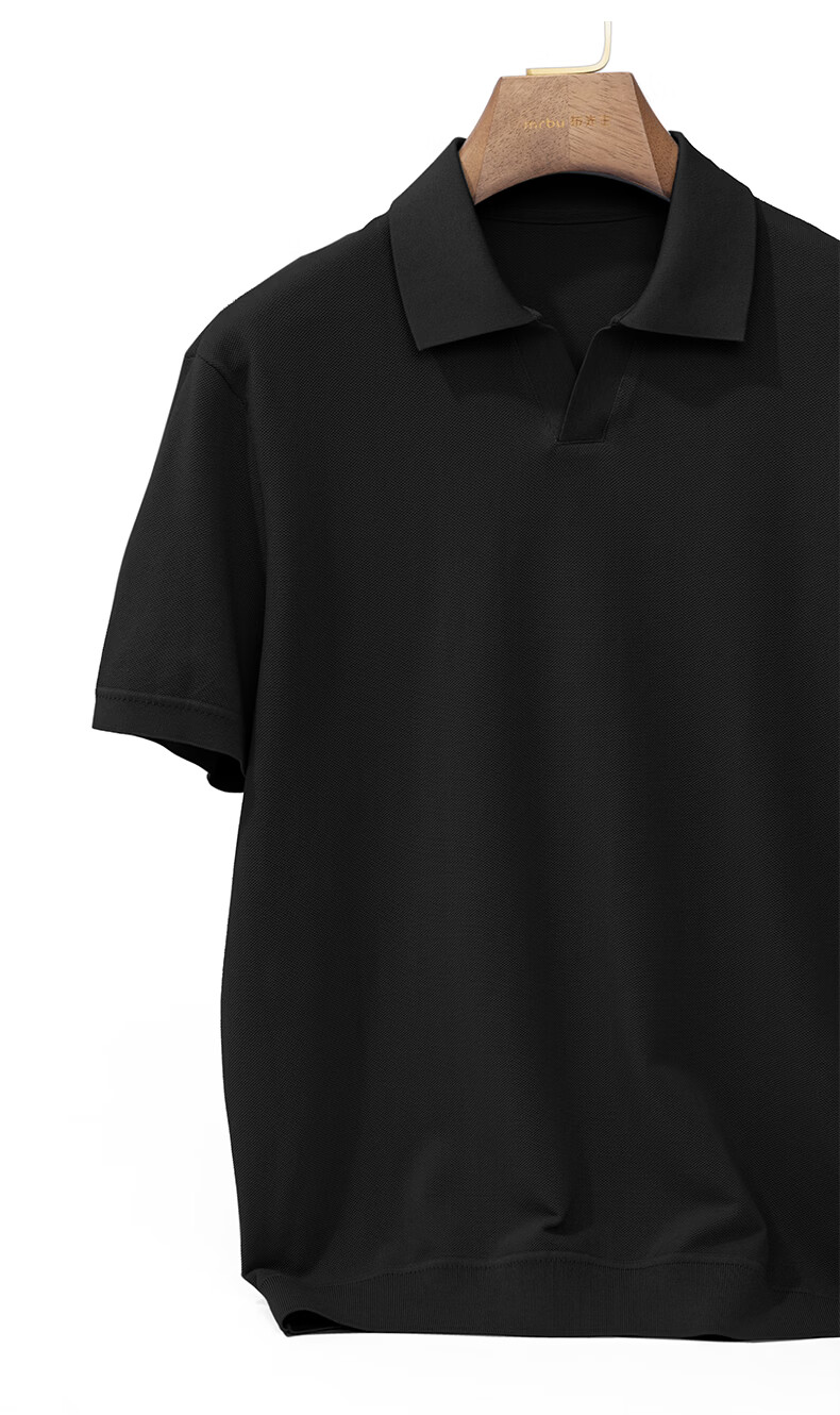 Mr.Bu Exquisite Short Sleeve Seagull Collar Men's T-Shirt 2026 New Dark Color High-End Men's Wear 27
