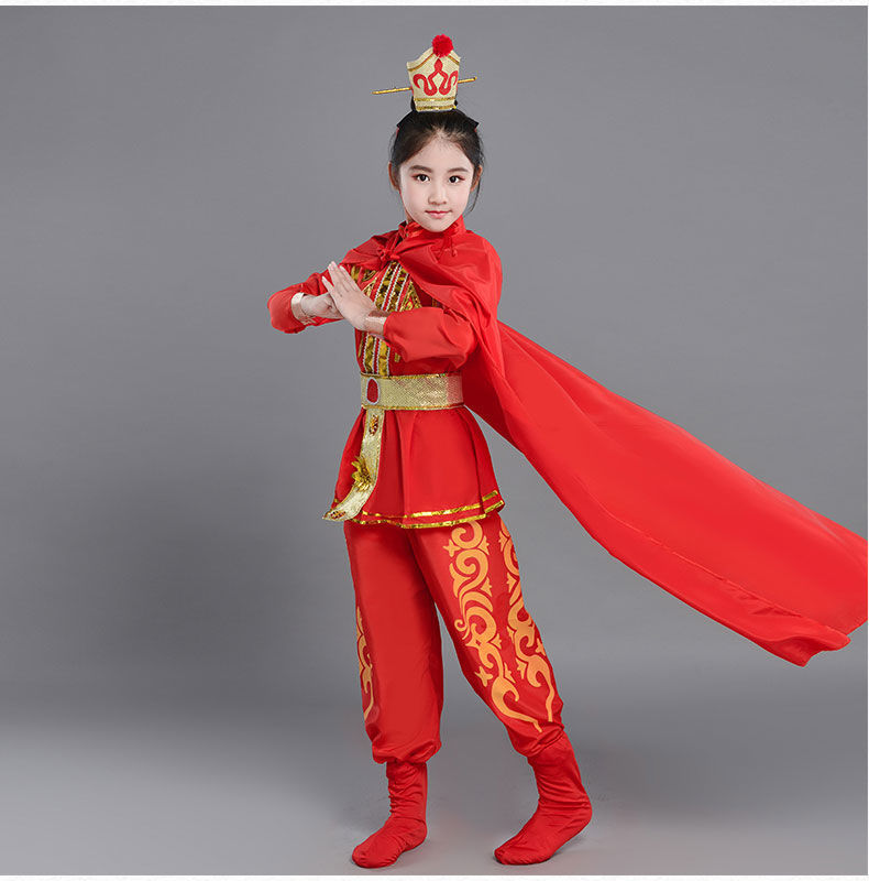 高端品质花木兰服装儿童角色扮演服装cosplay女童演出服古装国学武侠