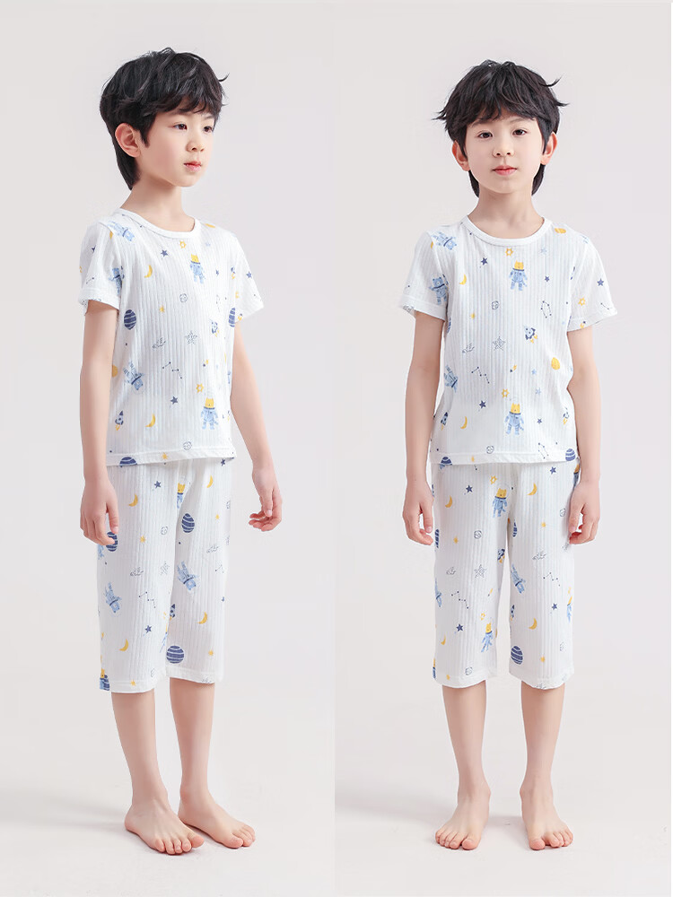 Hodo AAA Grade Antibacterial Red Bean Children's Summer Thin Cotton Boys Pajamas Homewear Air Conditioning Clothes 18