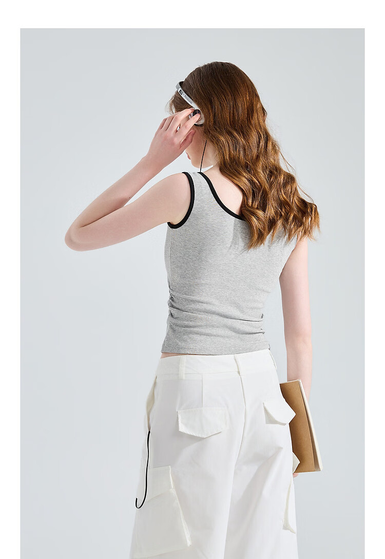 TonLion 2026 Spring Summer New Colorblock American College Style Designer Beautiful Basic Vest for Women 26