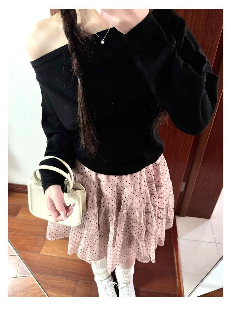 Langsha Pink Polka Dot High-Waist A-Line Mini Skirt Women's Summer 2026 Slimming Puffy Cake Skirt for Petite 10
