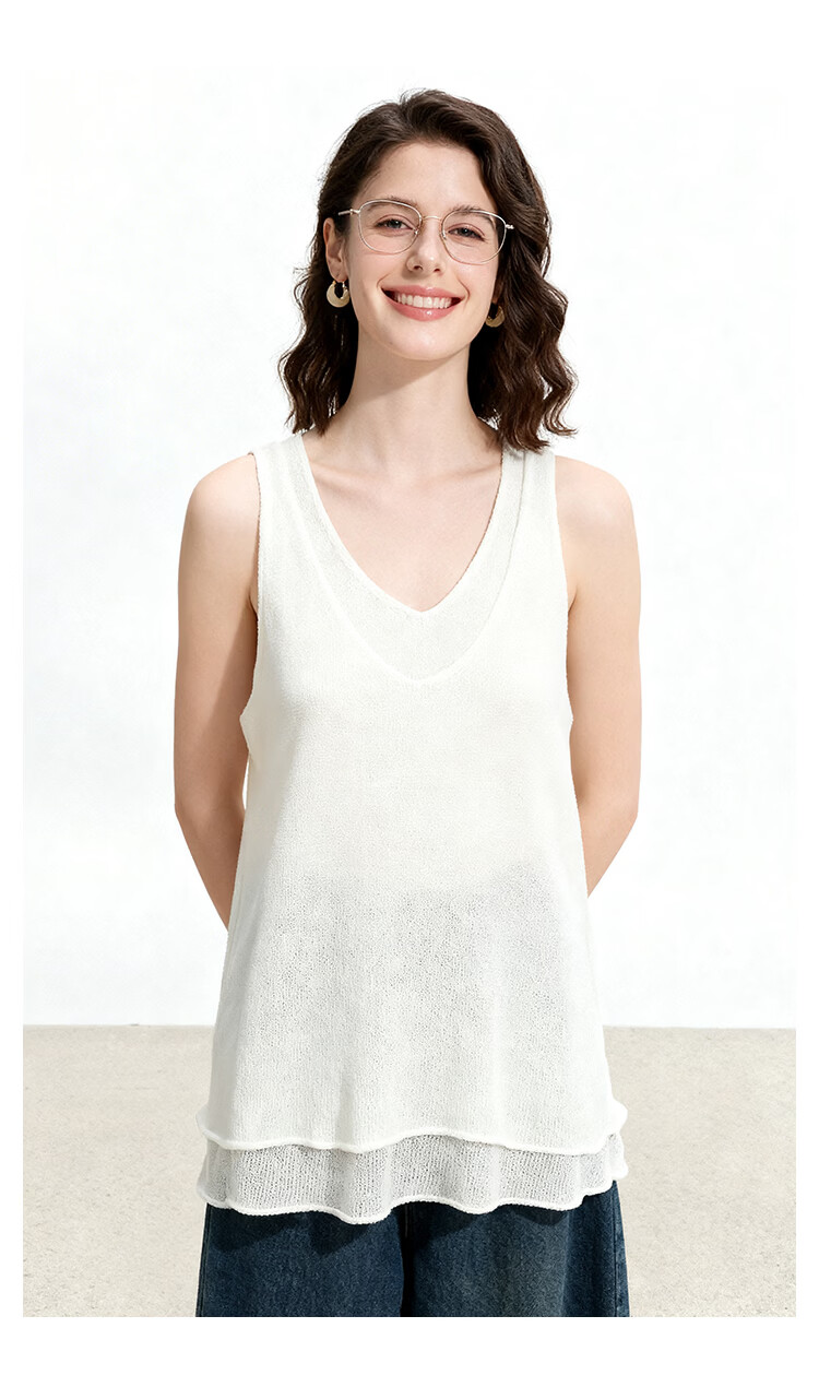 ENC Korean Style Colorblock Vest Women's Niche Strap Summer 2026 New Comfortable Breathable Simple Versatile Sleeveless Top 11