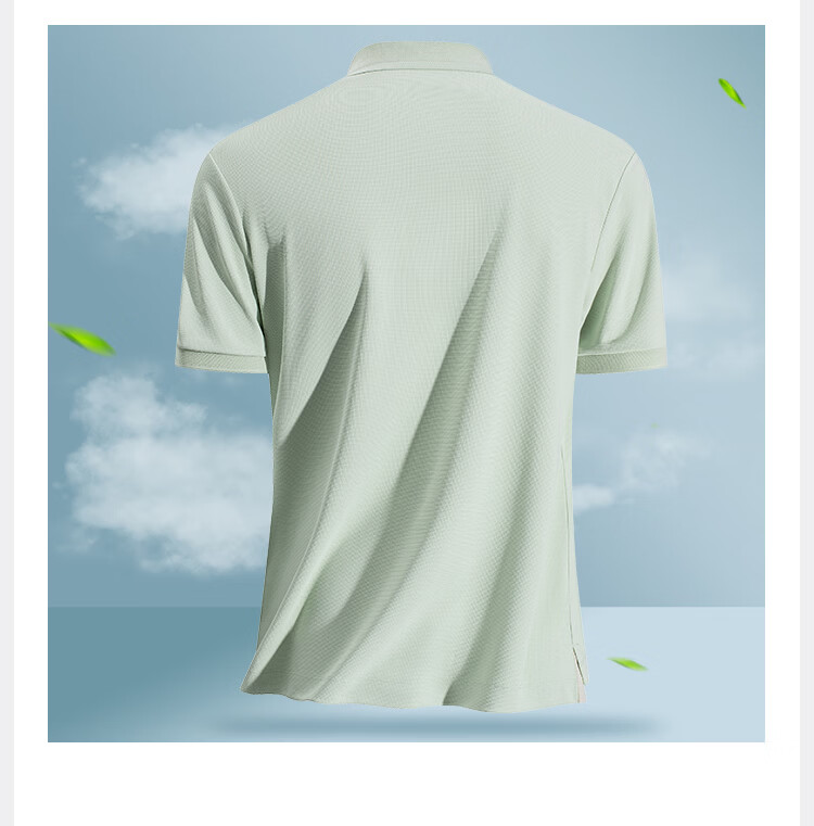 MONTAGUT Men's Short Sleeve Polo Shirt Summer Waffle Ice Silk Breathable T-Shirt Deep Space Black L/50 8