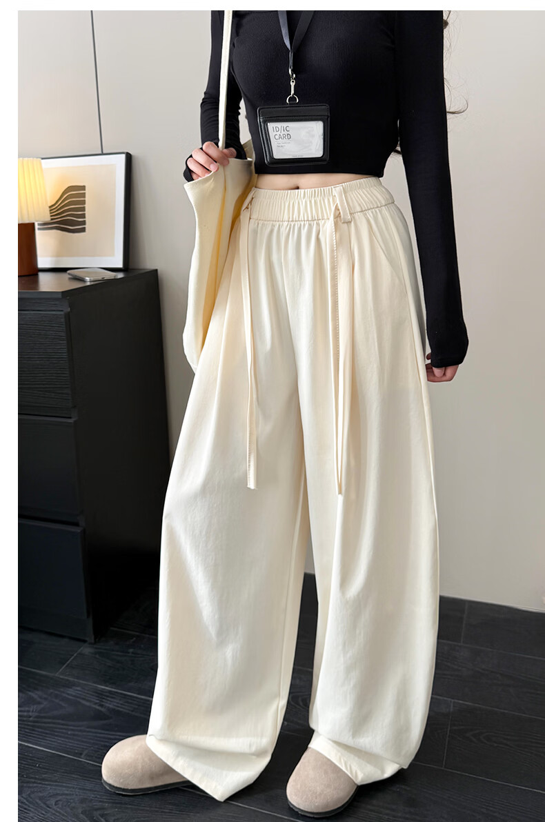Langsha Women's Summer Thin High-Waist Wide-Leg Breathable Casual Pants Fashion Loose Slimming Trousers 13