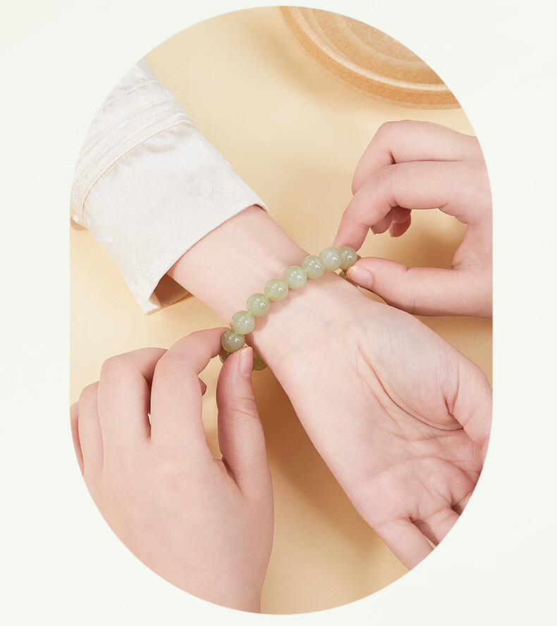 Lao Feng Xiang Hetian Jade Bracelet for Women 2026 New Lucky Bead Bracelet Jewelry Birthday Anniversary Gift for Girlfriend Wife 8