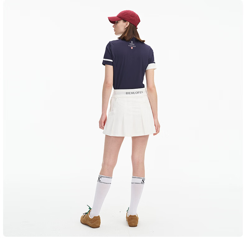 Biyinlefen Golf [Harvard Collaboration] 2025 Spring/Summer New Women's Vintage Collegiate Casual Sports High-End Polo Shirt 13