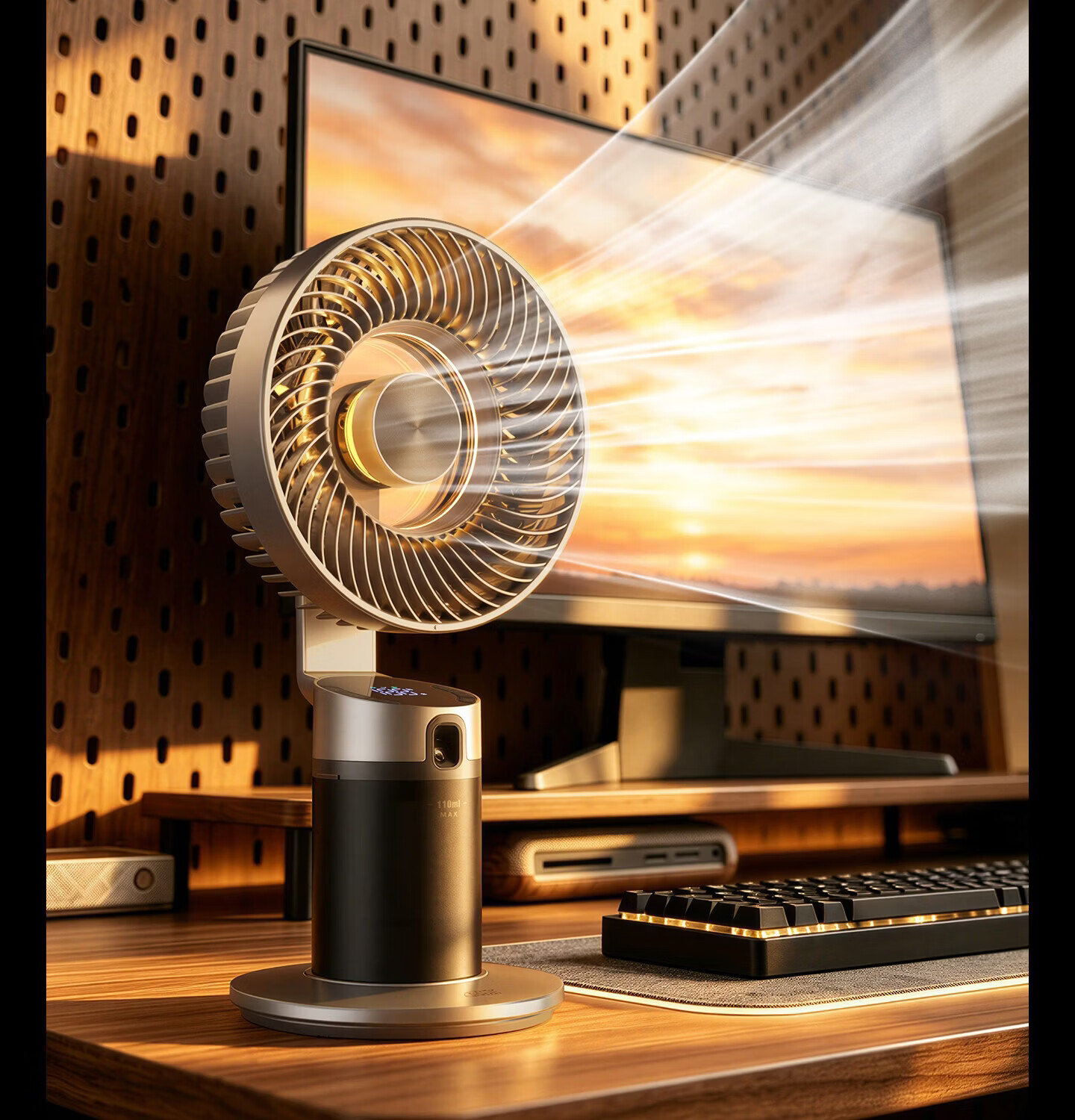 Puppy Cool Mist Pro Silent Desktop Fan Oscillating Table Fan Long Battery Life Office Bedroom Gaming Desk Fan 9