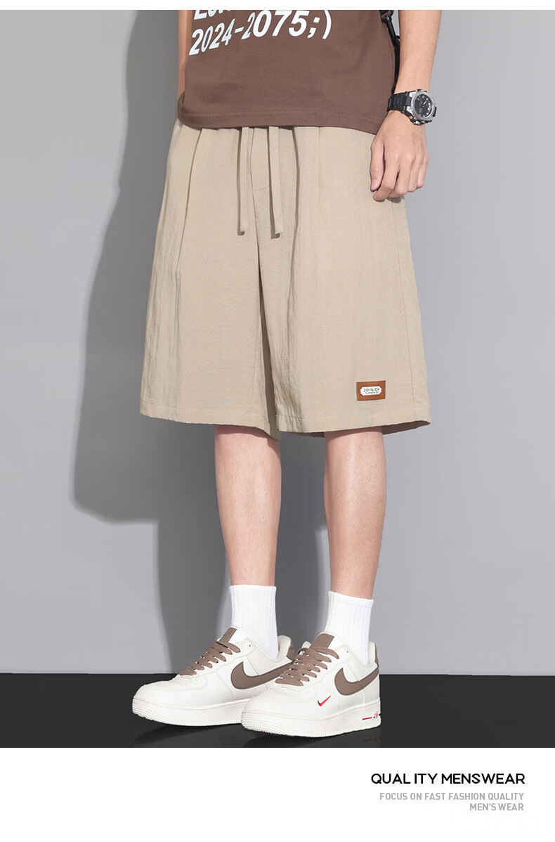 FARUISHI Men's Summer Thin High-End Linen Five-Point Straight-Leg Shorts Plus Size Casual Pants Card 6XL 20